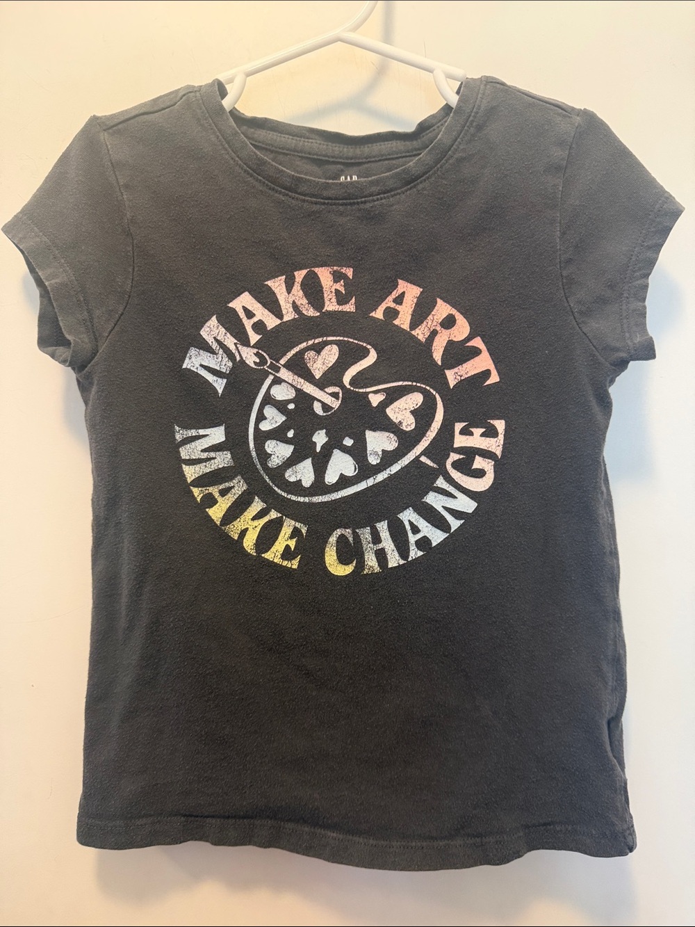 Make Art Make Change Girls' Black Graphic Tee